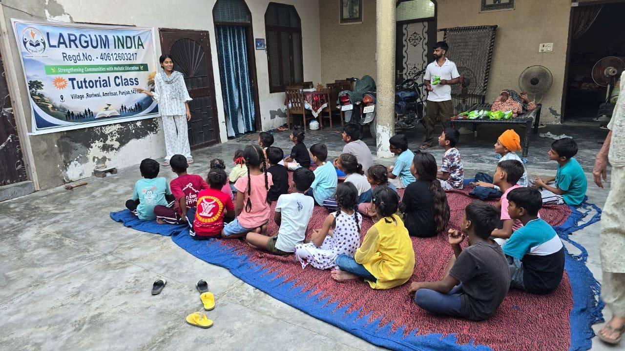 Open-air learning session for children